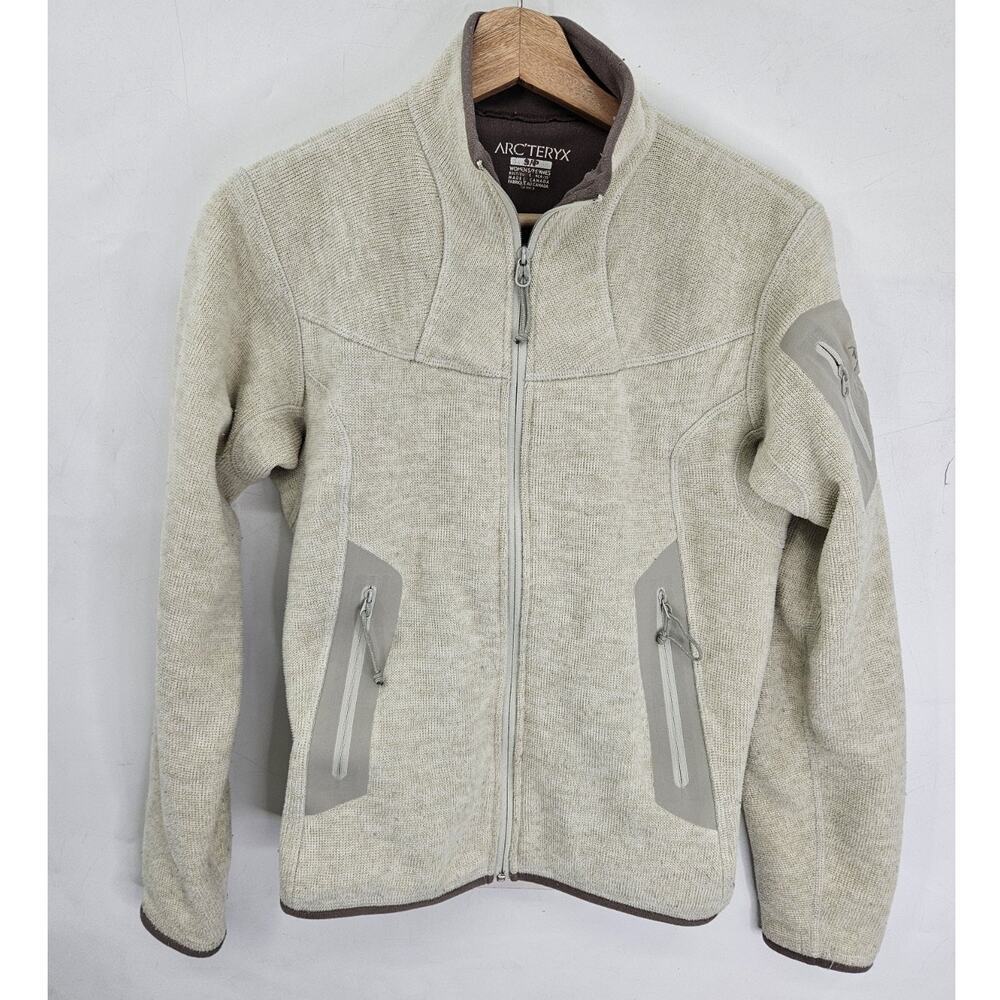 Arc’teryx Polartec Covert Full Zip Fleece Jacket Beige Outdoor Techwear Small